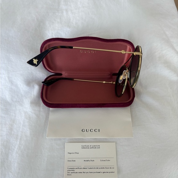 Gucci Gold Round Sunglasses